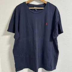 ビックサイズ！XXLサイズ (^w^)b POLO RALPH LAUREN ポロラルフローレン Tシャツ クルーネック ワンポイント カットソー カジュアル 半袖 丸首 春 夏 コットン100% ネイビー 紺 濃紺 メンズ OM11339HG