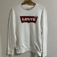 (^w^)b Levi's リーバイス トレーナー スウェット クルーネック ロゴプリント カジュアル ストリート デイリー 長袖 <!-利用不可文字-!> 春 秋 冬 コットン100% ホワイト レッド メンズ サイズ M OM11345HG