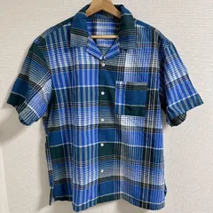 (^w^)b 無印良品 MUJI ワイシャツ 半袖シャツ オープンカラー 胸ポケット カジュアル チェック柄 リゾート ゆったり サマー 開襟 半袖 コットン100% ブルー ネイビー グリーン ホワイト ブラック メンズ サイズ M OM11365HG