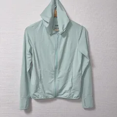 (^w^)b UNIQLO ユニクロ AIRism エアリズム パーカー 241-164466(62-01) フルジップアップ タウンユース フード付き ライトグリーン 青緑 レディース サイズ M OM11378HG