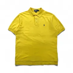 Polo by Ralph Lauren 90年代 ポロシャツ L イエロー コットン 鹿の子 スモールポニー刺繍