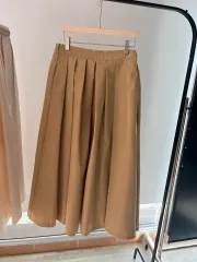 春フレアシャーリング ロング丈スカート