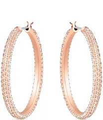 スワロフスキー レディース アクセサリー ピアス・イヤリング Swarovski Stone Crystal Hoop Pierced Earrings Rose Gold Pink ピンク