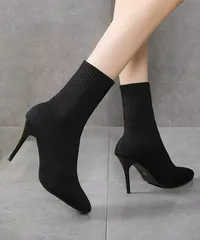 ショートブーツ ソックスブーツ