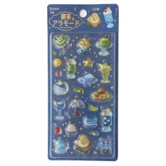 BGM ビージーエム きゅるるんシール 喫茶アラモード・シェル BS-PR003 箔押し 立体シール