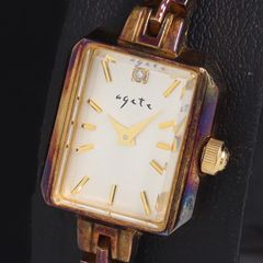 新品電池】agete SILVER 18K ダイヤ0.02ct シェル文字盤 - メルカリ