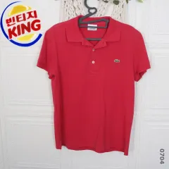 ラコステ レディース レッド 半袖 ピケTシャツ