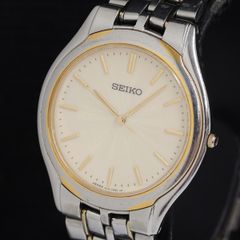稼働 SEIKO ゴールド V701-1920 クオーツ メンズ腕時計 S315 - メルカリ