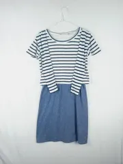 DKLSKM 半袖 ストライプ ワンピース 95