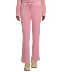 ジューシークチュール レディース ボトムス カジュアルパンツ Juicy Couture Solid Rib Waist Velour Pants With Drawcord Roseのサムネイル