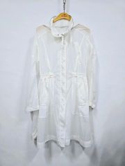 COMPAGNA シャカシャカ素材 トレンチコート フードコート 白コート
