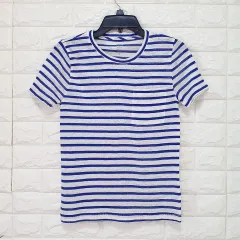 J. クルー- S リネン ストライプ (青 夏 ボーダー柄 jcrew )