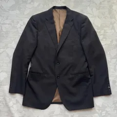 【美品】P.S.FA メンズ テーラードジャケット A7 黒 シャドーストライプ ビジネス