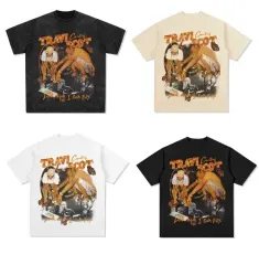 出品 新品 ユニセックス トラヴィス スコット ヘビーファブリック 半袖Tシャツ 4 カラー