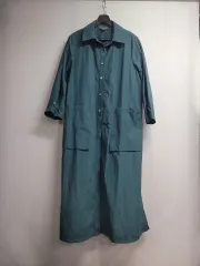 77 ) シアン シャカシャカ素材 ロング丈ワンピース