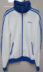adidas(アディダス) 必須アイテム ベッケンバウアー 白 青 トラックトップス ジャージ ジャージ ジップアップ 95 ／ M