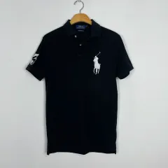 C415 POLO RALPH LAUREN(ポロラルフローレン) 黒 カラー 半袖 170 ／ 92A