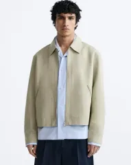 ザラ ポケット アウター ベージュ L(100-105)