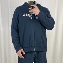 Tommy Hilfiger(トミーヒルフィガー) ネイビー ワン・ギモ フード付き ジップアップパーカー XXL 240921