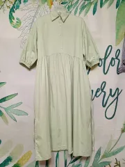 77 88 ) 5 スリーブレス 綿 ロングドレス (ウエストストラップ付き)