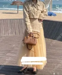 クロップドジャケットと スカート ロング丈 ザ・セット (これは新品です)