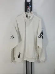 アディダス ウィンドブレーカー ブランド LOVE ビックロゴ ウーブン ジャケット 白 L