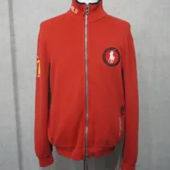 M9421 ー ポロ メンズ 100 サイズ レッド ニット セーター ジップアップ カーディガン