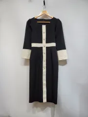 パールボタンロングワンピース/ S