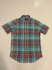 正規品 ポロ Ralph Lauren(ラルフローレン) リネン マドラスチェック チェック マルチカラー 半袖 シャツ
