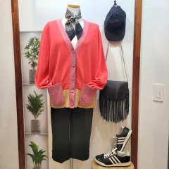 コス COS コットン ブロック カーディガン