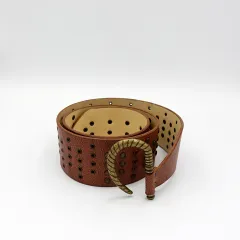 ヴィンテージ フック デザイン バックル ワイド ベルト