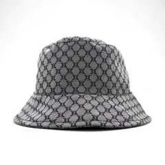 CELINE マカダム モノグラム 総柄 バケットハット L グレー イタリア製