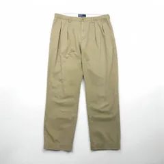 Polo Ralph Lauren 90年代 ポロチノ 2タック ワイド チノパンツ ワークパンツ L ベージュ ETHAN PANT