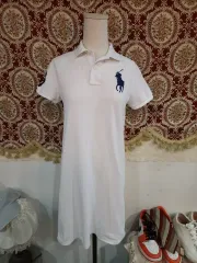 ポロ Ralph Lauren(ラルフローレン) ビックポニー メッシュ ミニ 半袖 白 pk ワンピース