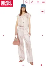 DIESEL(ディーゼル) デニム プリント ズボン ピンク