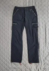 ナイロン カーゴパンツ 黒 裏起毛 冬