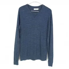 Calvin Klein(カルバ・ンクライン) メンズ 薄手 ニットロングスリーブ T シャツ ミックスブルー ( HU34415 ）