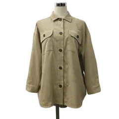 ナイスクラップ NICE CLAUP continuer de シャツ スタンダード コーデュロイ 長袖 ベージュ