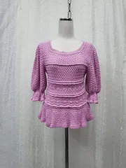 EGOIST(エゴイスト) 袖 ボリューム 透かし編み ニット プルオーバー