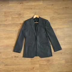 Intermezzo(インターメッツォ) カジュアル 1 つのボタン ジャケット XS スリムフィット ダーク チャコールグレー ウールシルク