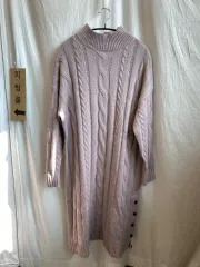 ライトパープルハイネックニットワンピース（ F )/ 11495