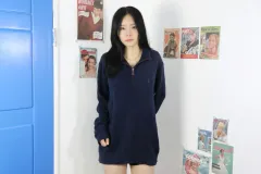 ポロ Ralph Lauren(ラルフローレン) ヘビー ネイビー ハーフジップ ニット セーター