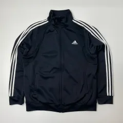 adidas(アディダス) 三角形 ジップアップ ウインドブレーカー ジャケット 黒