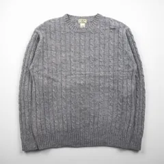 L.L.Bean 90年代 ケーブル編み ニット セーター L グレー ラムウール 羊毛 WW47