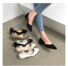 スウェード パンプス 3cm