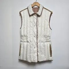 OBZEE(オブジェ) レディース ダウン ベスト リバーシブル (ベージュ/ブラウン) free