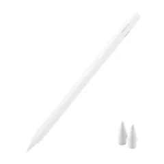 エレコム タッチペン ワイヤレス充電 磁気吸着式【iPad A16、iPad7/8/9/10、Pro 11/12.9/13インチ、Air3/4/5/11・13インチ、mini5/6に対応】ペンシル パームリジェクション 傾き検知 USB-C急速充電 約30分t