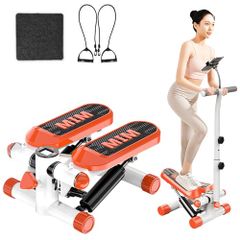 Esluve Stepper with Handle, Quiet Operation, Fitness Equipment, Exercise Equipment, Strength Training, Cardio, Core Training, Twisting, Waist Slimming, Diet, Training, Core Step Platform, Abdomen, Indoor Use, Home Use, Suitable for Seniors, Adjustable Resistance, Smartphone Stand (wb 01431485)