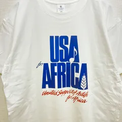新品 未使用 USA for Africa We are the World バンドTシャツ アーティストTシャツ メンズ Lサイズ XLサイズ 半袖 夏物 夏服 バンティー バンT ホワイト プリント 80年代 古着風 ストリート アメカジ アメリカンのサムネイル