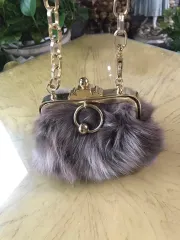 未使用 ファー ショルダーバッグ チェーン ストラップ